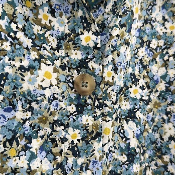 Sezane Green Floral Elise Collared Tie Waist Cotton Romper Size 34 /2 - Picture 4 of 9